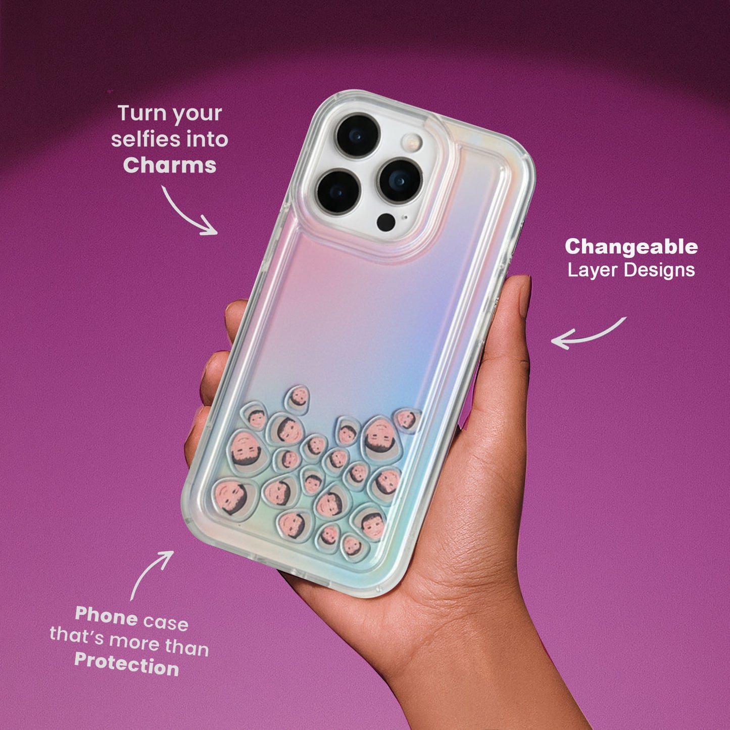 Shaker Case™ with Faded Rainbows Case Design