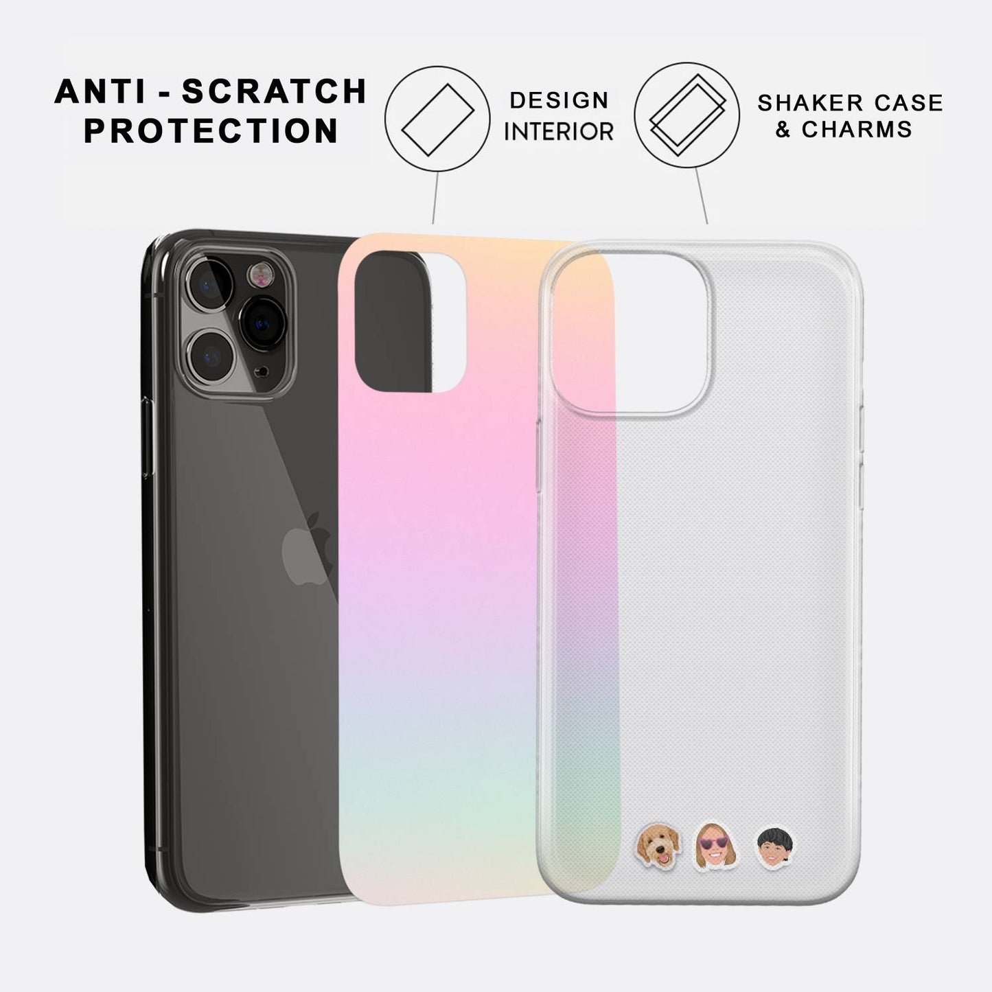 Shaker Case™ with Faded Rainbows Case Design