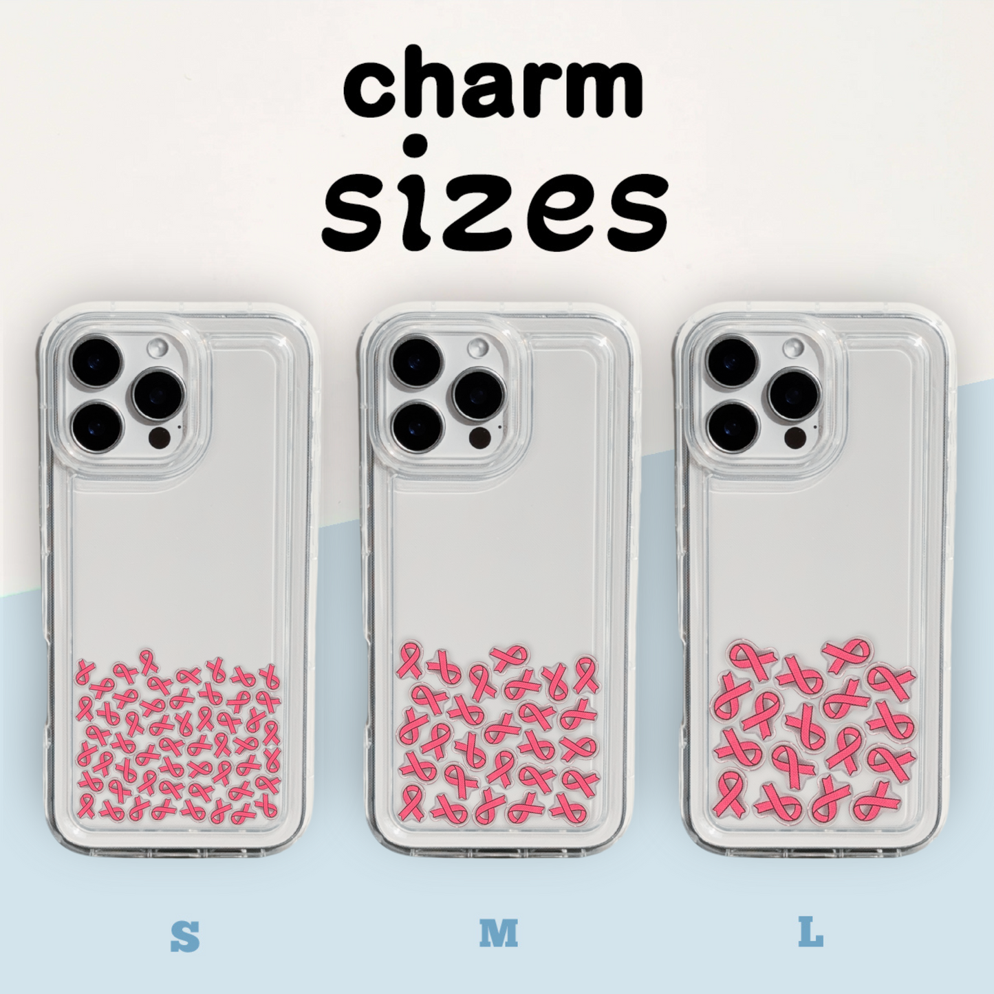 Pink ribbon Charms